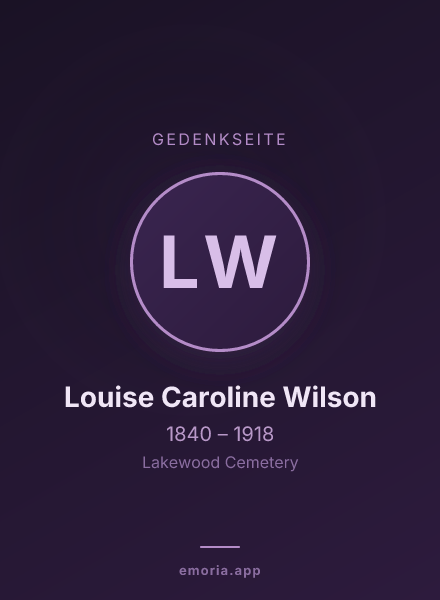 Gedenkportrait von Louise Caroline Wilson