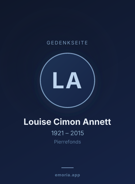 Gedenkportrait von Louise Cimon Annett