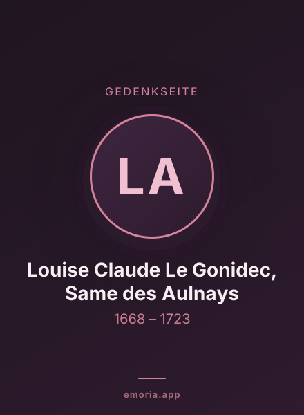 Gedenkportrait von Louise Claude Le Gonidec, Same des Aulnays
