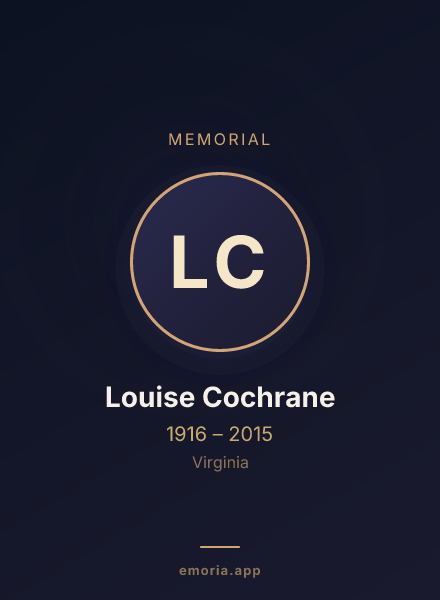 Memorial portrait of Louise Cochrane
