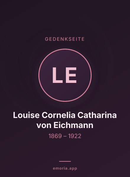 Gedenkportrait von Louise Cornelia Catharina von Eichmann