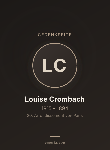 Gedenkportrait von Louise Crombach
