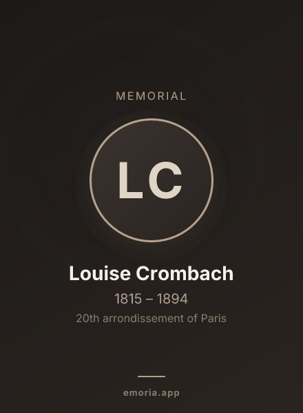 Memorial portrait of Louise Crombach
