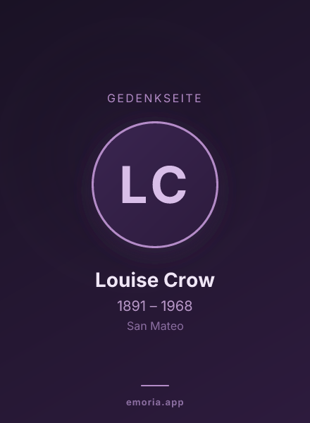 Gedenkportrait von Louise Crow