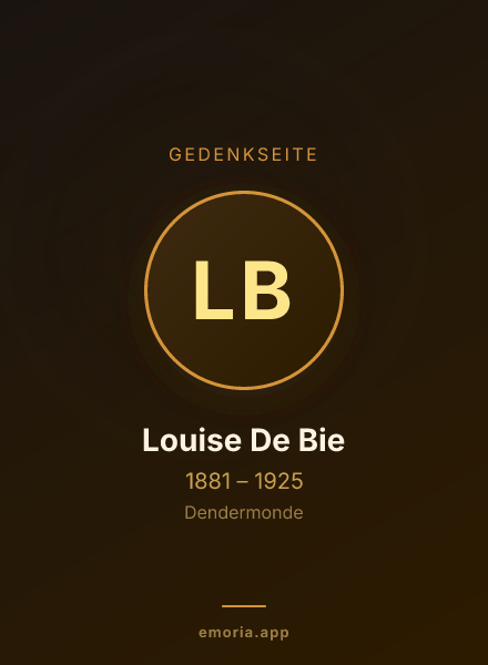 Gedenkportrait von Louise De Bie