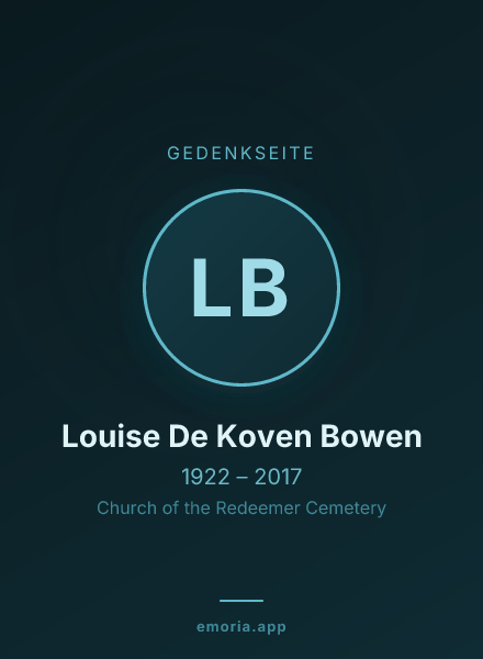 Gedenkportrait von Louise De Koven Bowen