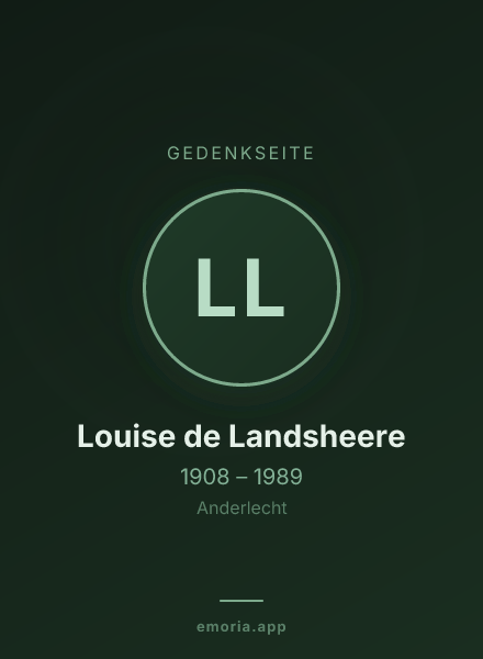 Gedenkportrait von Louise de Landsheere