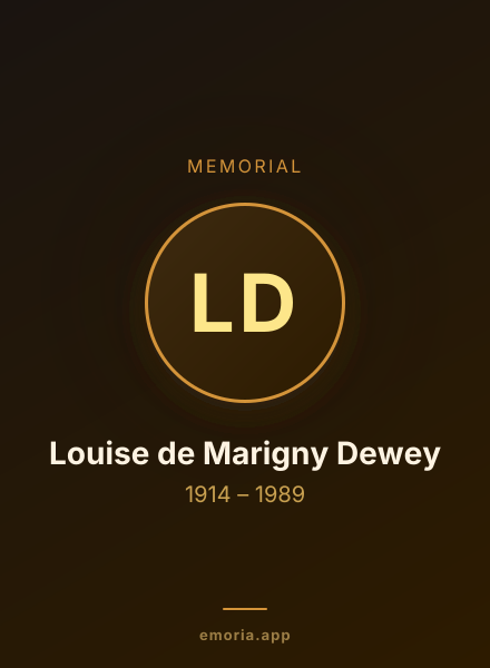 Memorial portrait of Louise de Marigny Dewey