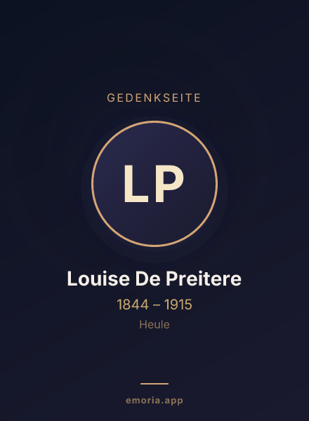 Gedenkportrait von Louise De Preitere