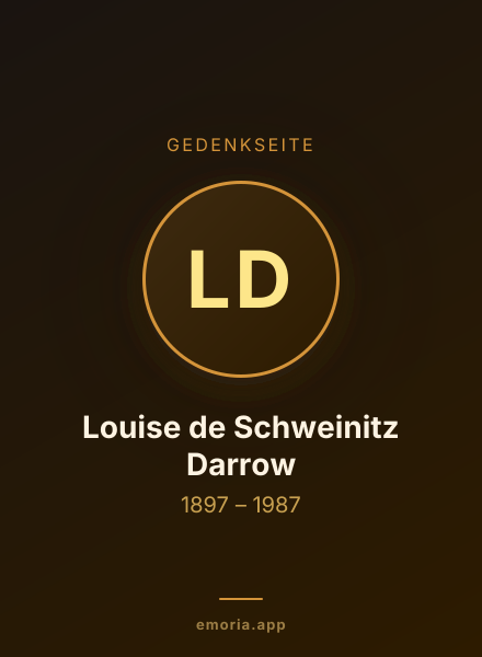 Gedenkportrait von Louise de Schweinitz Darrow