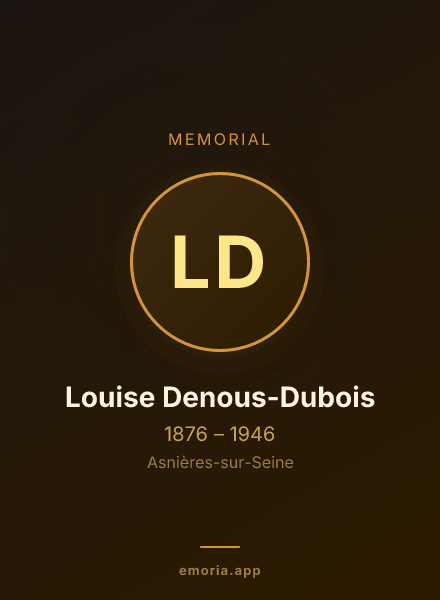 Memorial portrait of Louise Denous-Dubois