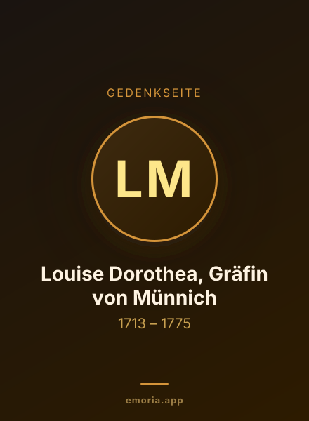Gedenkportrait von Louise Dorothea, Gräfin von Münnich