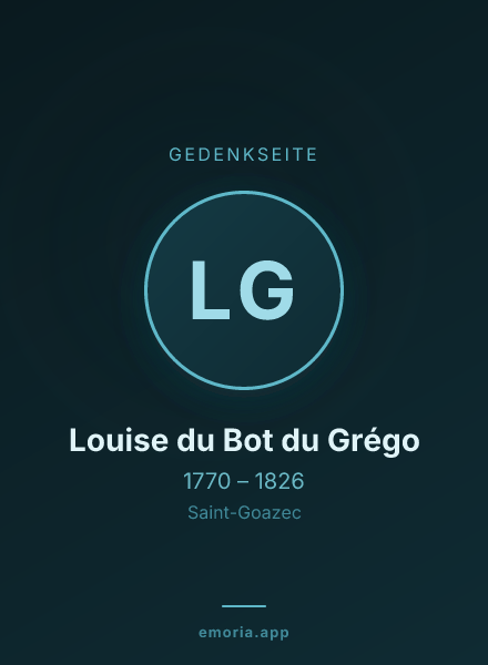 Gedenkportrait von Louise du Bot du Grégo
