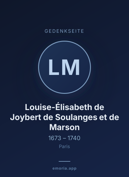 Gedenkportrait von Louise-Élisabeth de Joybert de Soulanges et de Marson