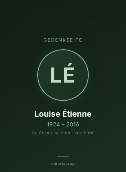 Gedenkportrait von Louise Étienne