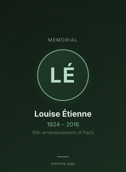 Memorial portrait of Louise Étienne