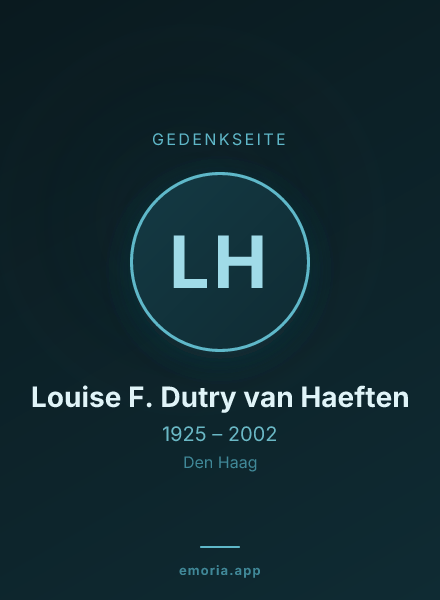 Gedenkportrait von Louise F. Dutry van Haeften