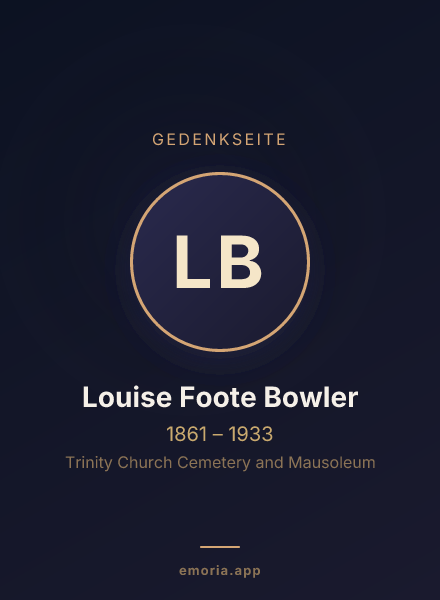 Gedenkportrait von Louise Foote Bowler