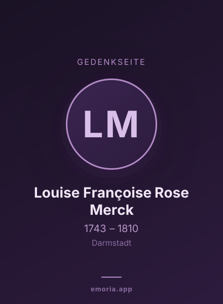 Gedenkportrait von Louise Françoise Rose Merck