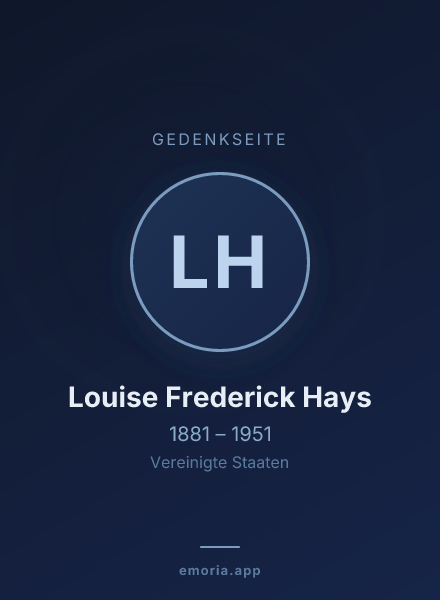 Gedenkportrait von Louise Frederick Hays