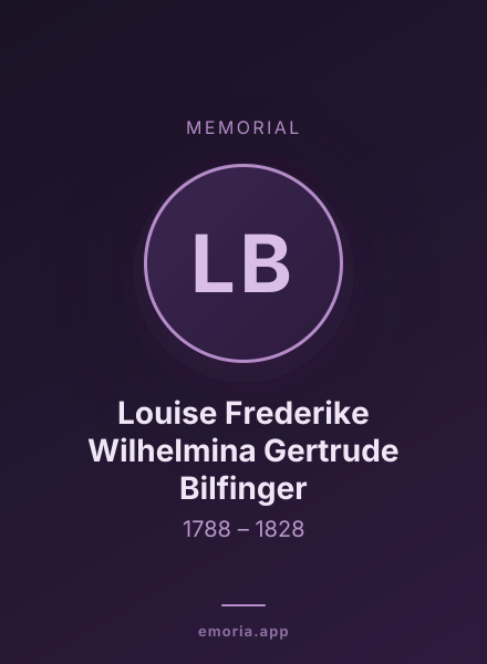 Memorial portrait of Louise Frederike Wilhelmina Gertrude Bilfinger