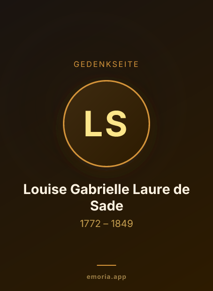Gedenkportrait von Louise Gabrielle Laure de Sade