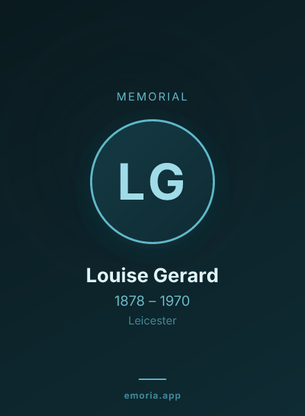 Memorial portrait of Louise Gerard