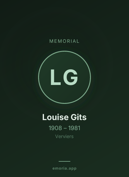 Memorial portrait of Louise Gits