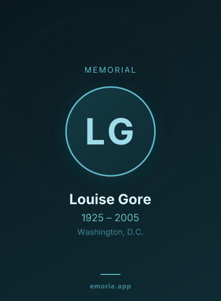 Memorial portrait of Louise Gore