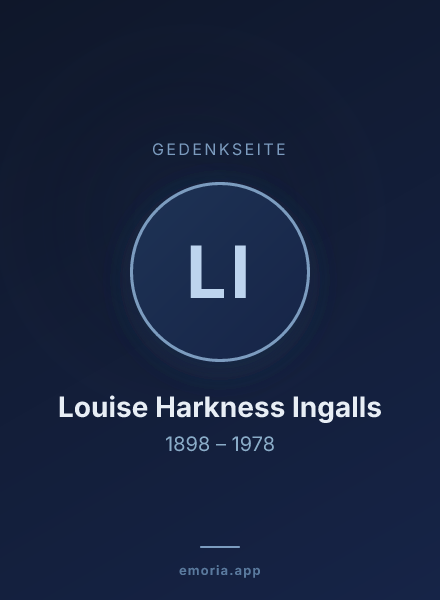 Gedenkportrait von Louise Harkness Ingalls