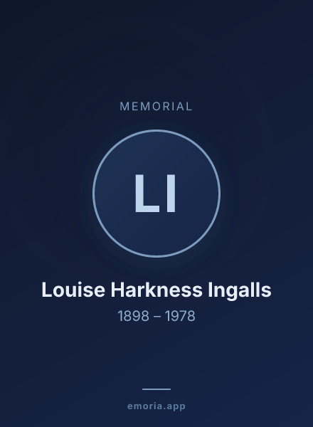 Memorial portrait of Louise Harkness Ingalls