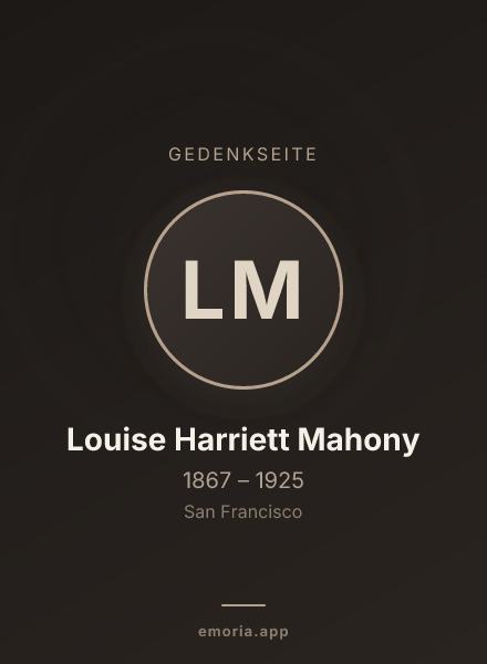 Gedenkportrait von Louise Harriett Mahony