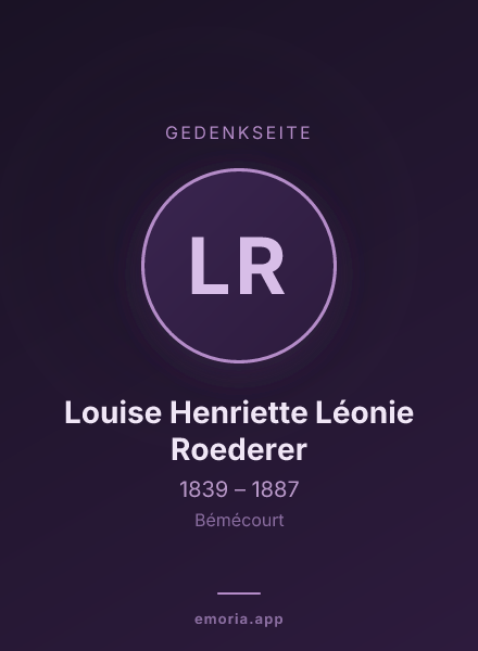 Gedenkportrait von Louise Henriette Léonie Roederer