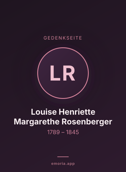 Gedenkportrait von Louise Henriette Margarethe Rosenberger