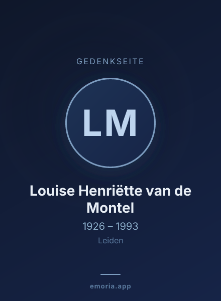 Gedenkportrait von Louise Henriëtte van de Montel