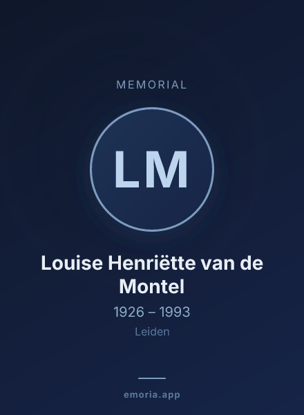 Memorial portrait of Louise Henriëtte van de Montel