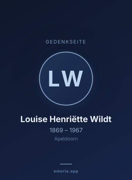 Gedenkportrait von Louise Henriëtte Wildt