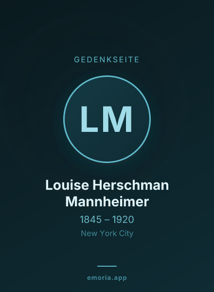 Gedenkportrait von Louise Herschman Mannheimer
