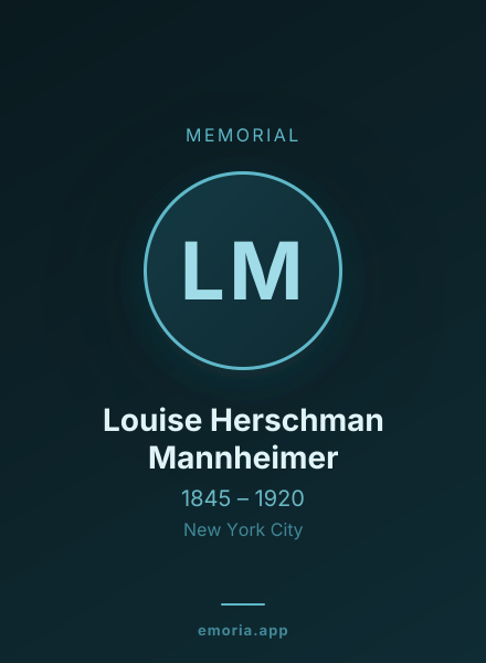 Memorial portrait of Louise Herschman Mannheimer