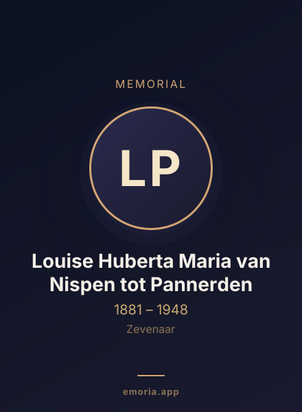 Memorial portrait of Louise Huberta Maria van Nispen tot Pannerden