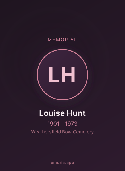Memorial portrait of Louise Hunt