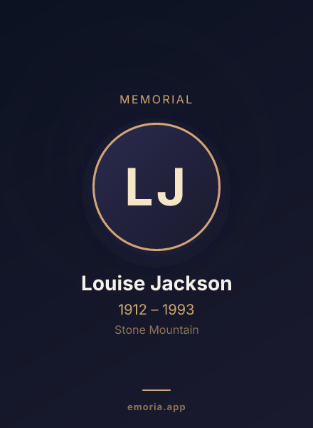 Memorial portrait of Louise Jackson