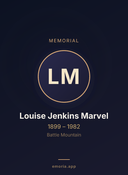 Memorial portrait of Louise Jenkins Marvel