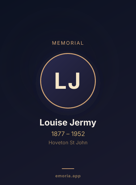 Memorial portrait of Louise Jermy