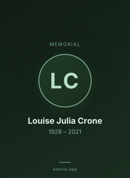 Memorial portrait of Louise Julia Crone
