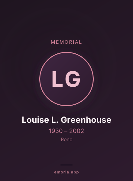 Memorial portrait of Louise L. Greenhouse