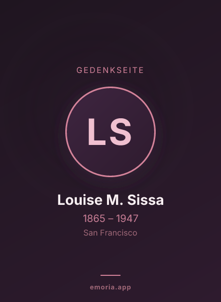 Gedenkportrait von Louise M. Sissa