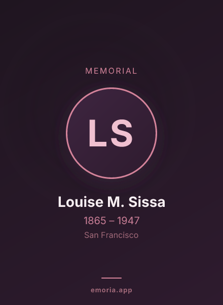 Memorial portrait of Louise M. Sissa