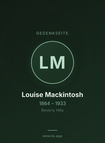 Gedenkportrait von Louise Mackintosh