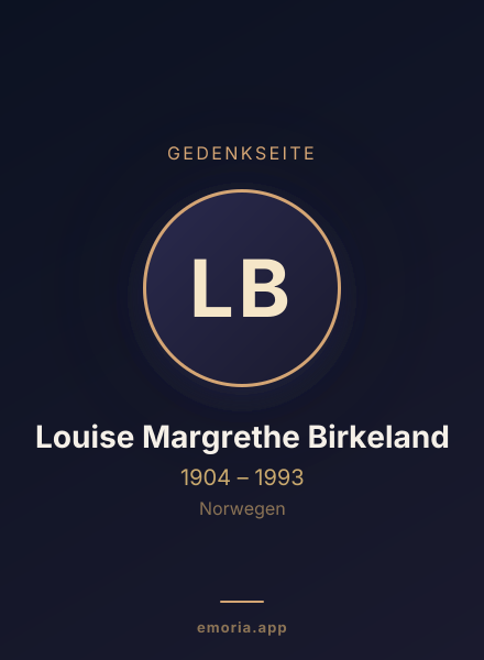 Gedenkportrait von Louise Margrethe Birkeland